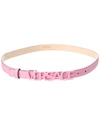 Versace Pink Logo Buckle Leather Belt In Pink