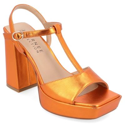 Journee Collection Collection Women's Parson Sandals In Orange