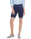 Nydj Ella Womens Cuffed High Rise Bermuda Shorts In Blue