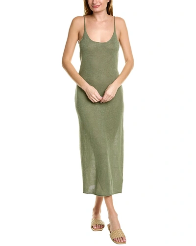 Onia Textured Linen Maxi Dress In Sage Green