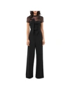 Js Collections Illusion Crepe Jumpsuit In Black