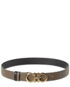 Ferragamo Gancini Reversible Leather Belt In Black