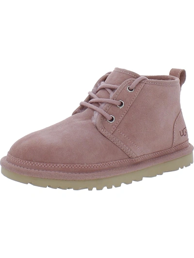 Ugg Neumel Womens Suede Shearling Casual Boots In Pink