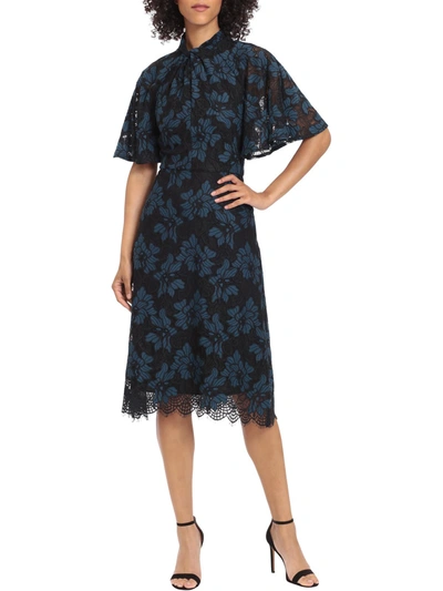 Maggy London Womens Lace Calf Midi Dress In Multi