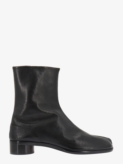 Maison Margiela Black Leather Tabi Ankle Boots