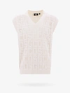 Gcds Monogram Vest With Crochet Effect In Off White