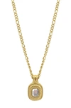 Adornia Cubic Zirconia Pendant & Water Resistant Figaro Chain Necklace In Gold