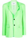 Msgm Single Breasted Blazer Tropical Green