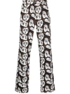 Charles Jeffrey Loverboy Black Art Face Print Straight-leg Jeans In Brown