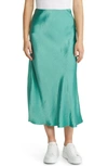 Max Mara Blando Satin Slip Skirt In Turquoise