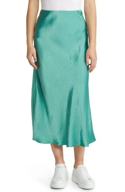 Max Mara Blando Satin Slip Skirt In 001 Turquoise