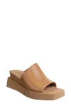 Naked Feet Infinity Wedge Slide Sandal In Camel