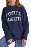 Favorite Daughter Collegiate Cotton Graphic Sweatshirt In Navy