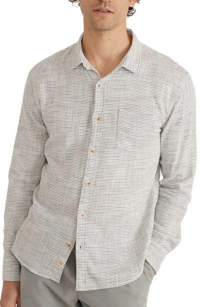 MARINE LAYER STRIPE STRETCH COTTON BUTTON-UP SHIRT