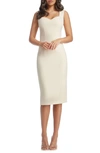 DRESS THE POPULATION ELLE SWEETHEART NECK SHEATH MIDI DRESS