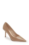 REISS ELINA EMBOSSED POINTED TOE PUMP