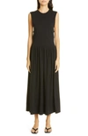 Totême Sleeveless Cotton Tee Dress In Black