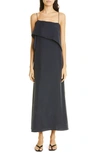 Totême Draped Silk Cami Dress In Navy
