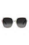 Celine 58mm Geometric Sunglasses In Ivory Gradient