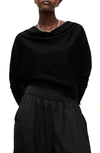 Allsaints Wool-cashmere Cropped Ridley Sweater In Black