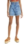 ULLA JOHNSON NONSTRETCH DENIM CUTOFF SHORTS