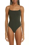 Totême Smocked One-piece Swimsuit In Anthracite