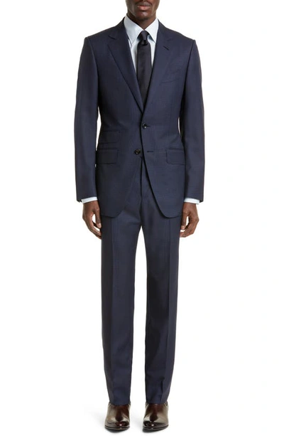 Tom Ford O'connor Glen Plaid Super 130s Mouliné Wool Suit In Ink