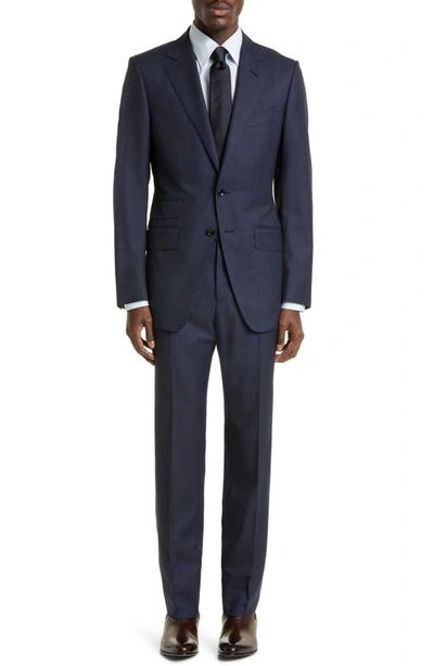 Tom Ford Men's O'connor Super 110s Sharkskin Pants In Ink