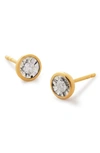Monica Vinader Essential Diamond Stud Earrings In 18ct Gold Vermeil On Sterling