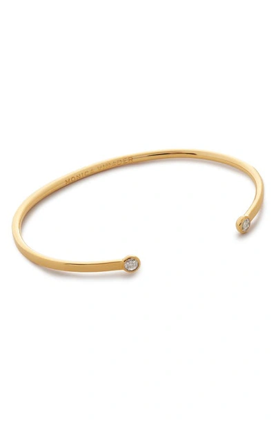 Monica Vinader Essential Diamond Cuff Bracelet In 18ct Gold Vermeil On Sterling
