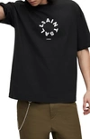 Allsaints Mens Jet Black Tierra Logo-print Relaxed-fit Organic-cotton T-shirt In Jet Black