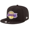 New Era Black Los Angeles Lakers Official Team Color 9fifty Adjustable Snapback Hat In Black