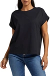Jag Jeans Jag Drapey Cuff Cotton & Modal T-shirt In Black