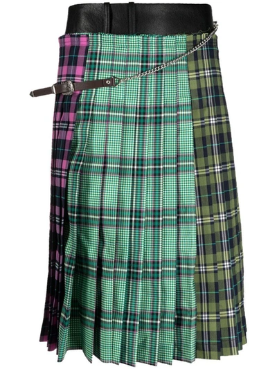 Andersson Bell Taga Check Pleats Skirt In Multicolor