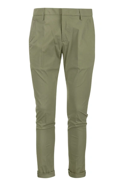 Dondup Gaubert - Slim Velvet Trousers In Military Green