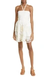 Ulla Johnson Savannah Embroidered Halter Mini Dress In Ivory