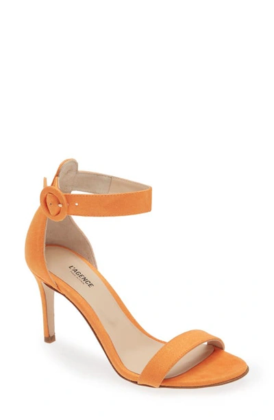 L Agence Gisele Iii Sandal In Bright Orange Suede