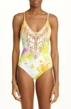 Camilla Scoop-neck One-piece Swimsuit In How Does Your Garden Grow