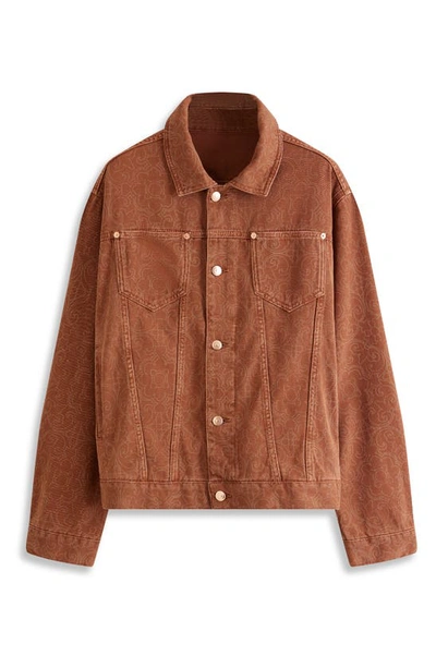 Drôle De Monsieur Filigree Denim Jacket In Brown