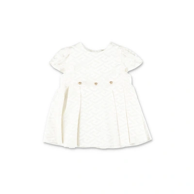 Versace Baby Girls White Satin Logo Dress