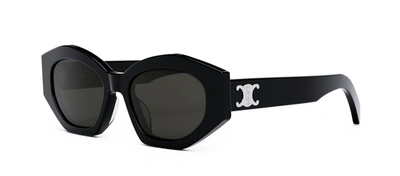 Celine Cl40238u 01a Geometric Sunglasses In Grey