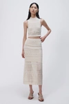 Simkhai Alita Macrame Midi Skirt In Cream