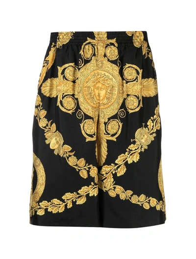 Versace Shorts Black In Multi-colored