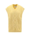Nanushka Wool Blend Vest With Braided Effect In Yellow