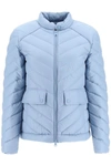 Woolrich Chevron Quilting Lightweight Down Jacket In Blue