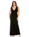 MAC DUGGAL JERSEY V-NECK CUTOUT GOWN