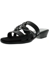 Easy Street Torrid Womens Faux Leather Slip On Slide Sandals In Black