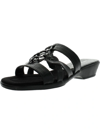 Easy Street Torrid Womens Textured Slip On Slide Sandals In Black