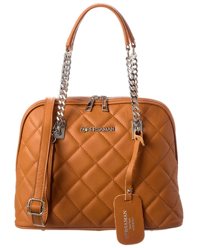 Persaman New York Fosette Quilted Leather Tote In Brown