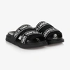 KARL LAGERFELD KARL LAGERFELD KIDS BOYS BLACK LOGO SLIDERS